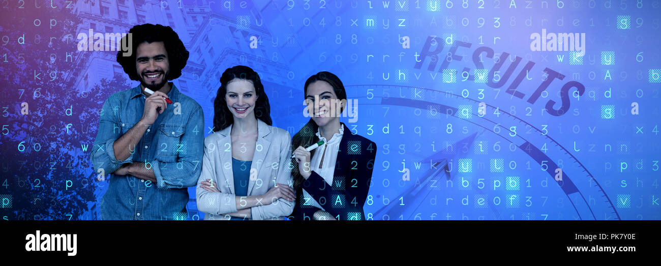 Composite image of business people standing on white background Banque D'Images