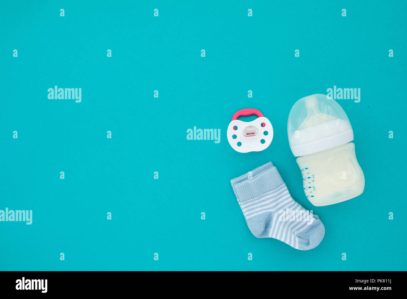 Vue de dessus unisex bébé nouveau-né de première nécessité Banque D'Images