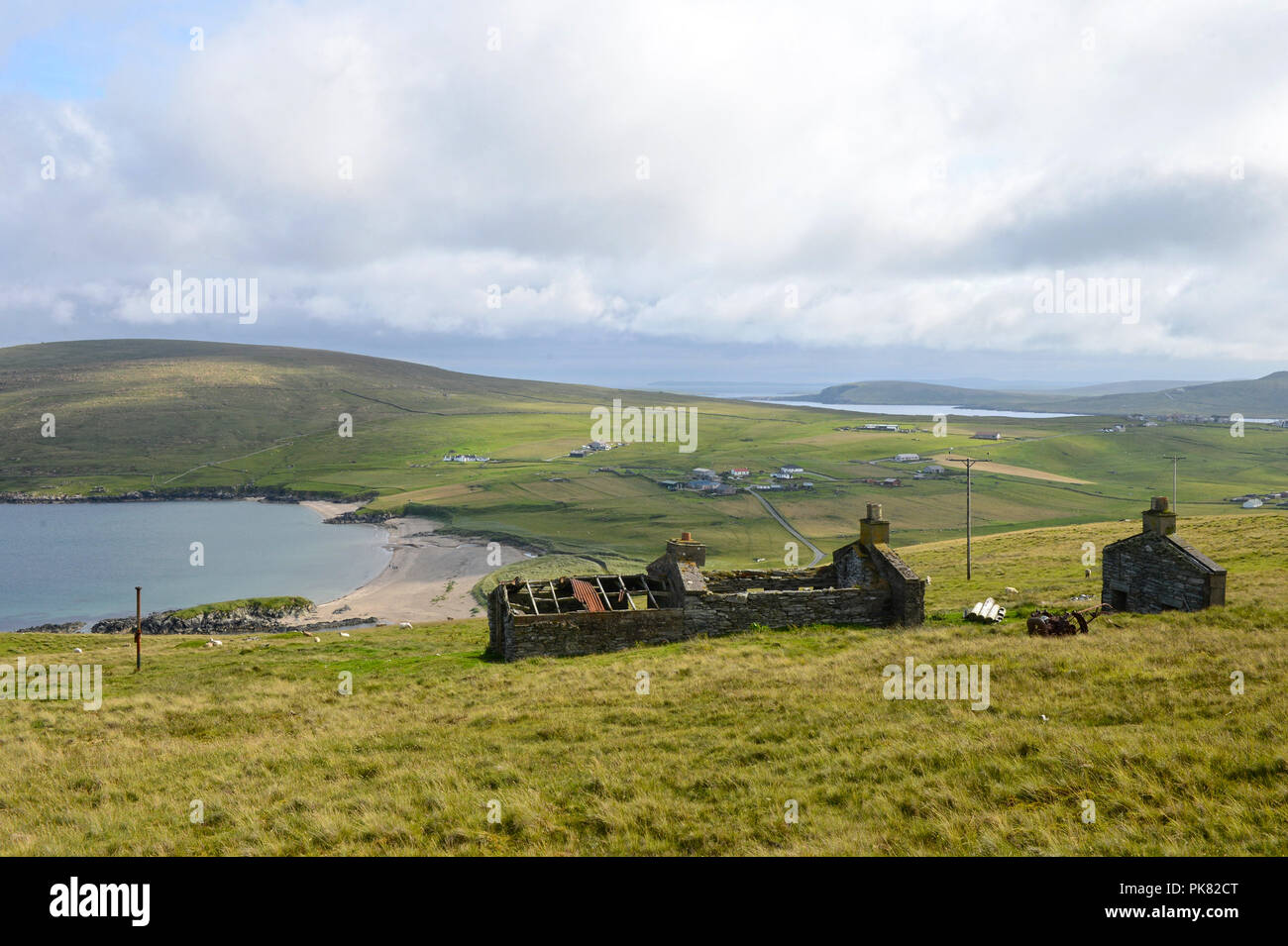 Les paysages et les vues de l'île de Unst l'île plus au nord au Royaume-Uni une partie de l'Îles Shetland Banque D'Images