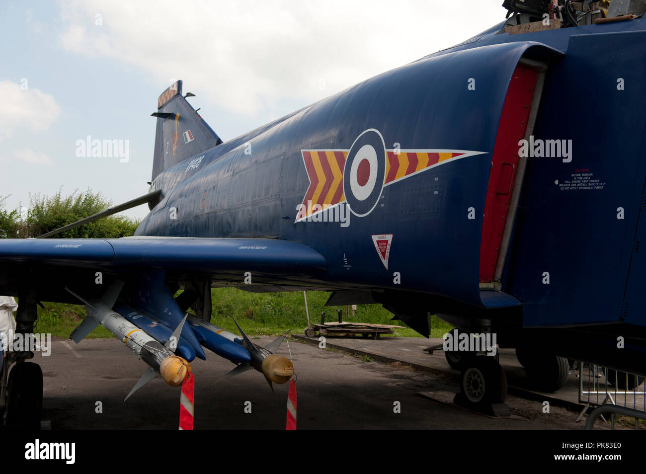 La partie arrière d'un jet de fantôme Douglas McDonnel exposé au Tangmere Military Aviation Museum, Royaume-Uni Banque D'Images