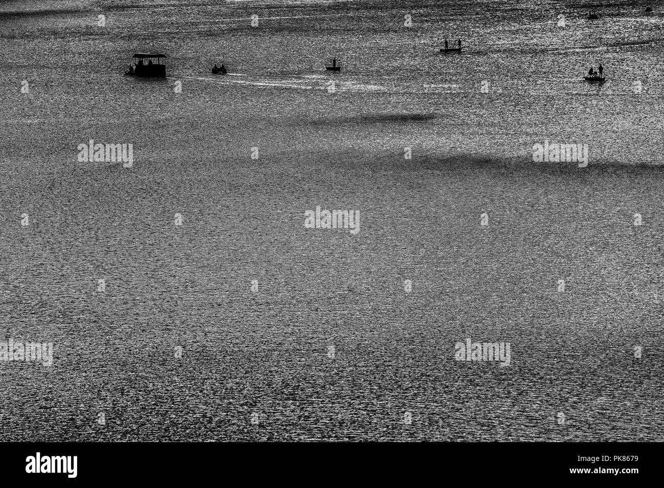Le lac Edersee à marée basse, Hesse, Germany, Europe Banque D'Images