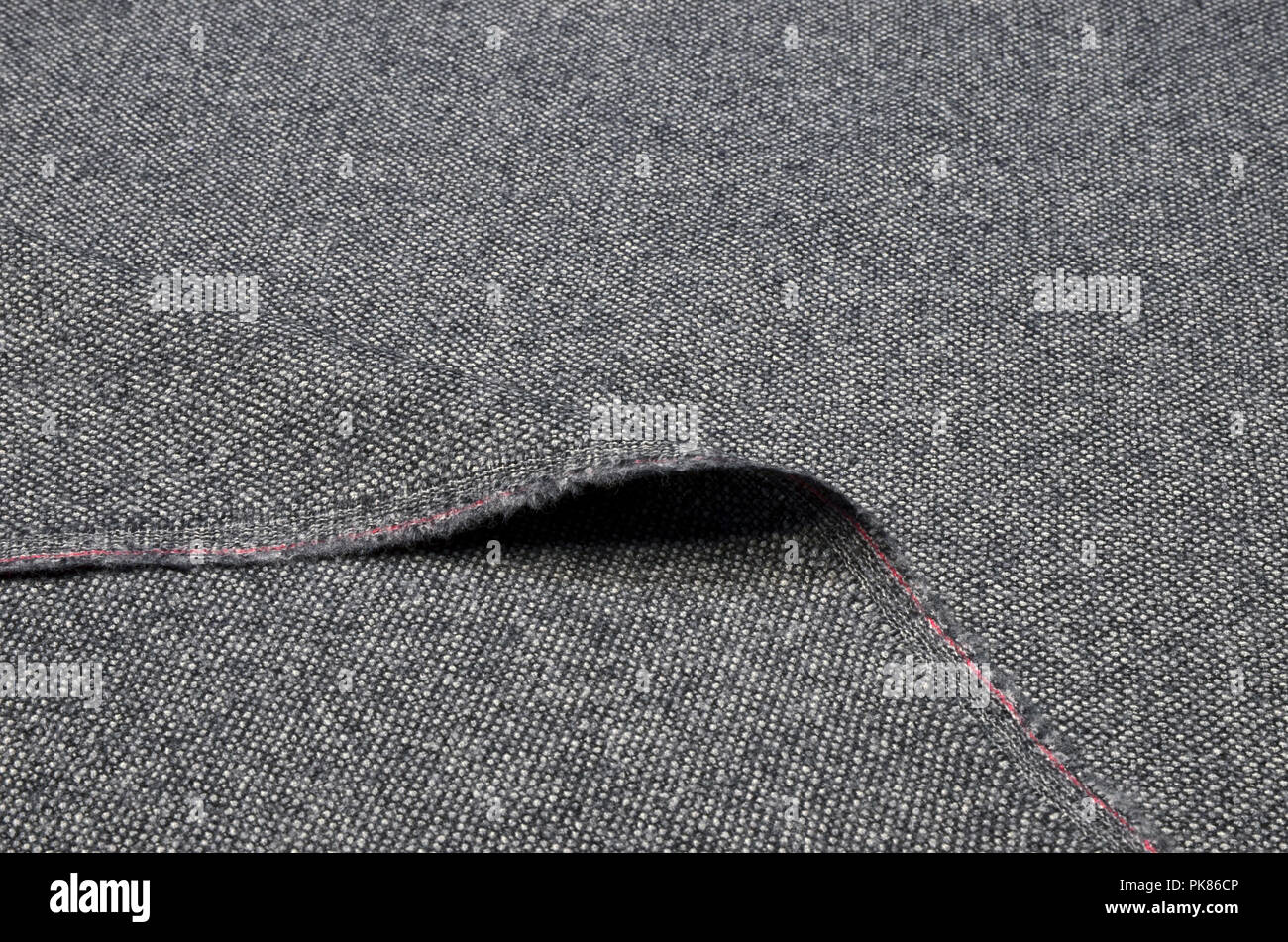 Tissu costume tweed, laine grise. Banque D'Images