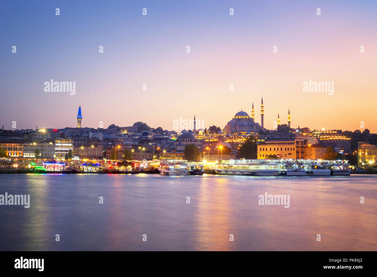 Istanbul, Turquie, au coucher du soleil Banque D'Images