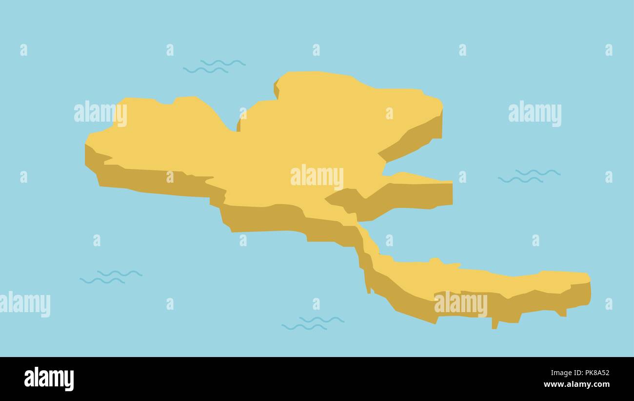 Thaïlande l'or 3D avec carte de fond de mer vector illustration Illustration de Vecteur