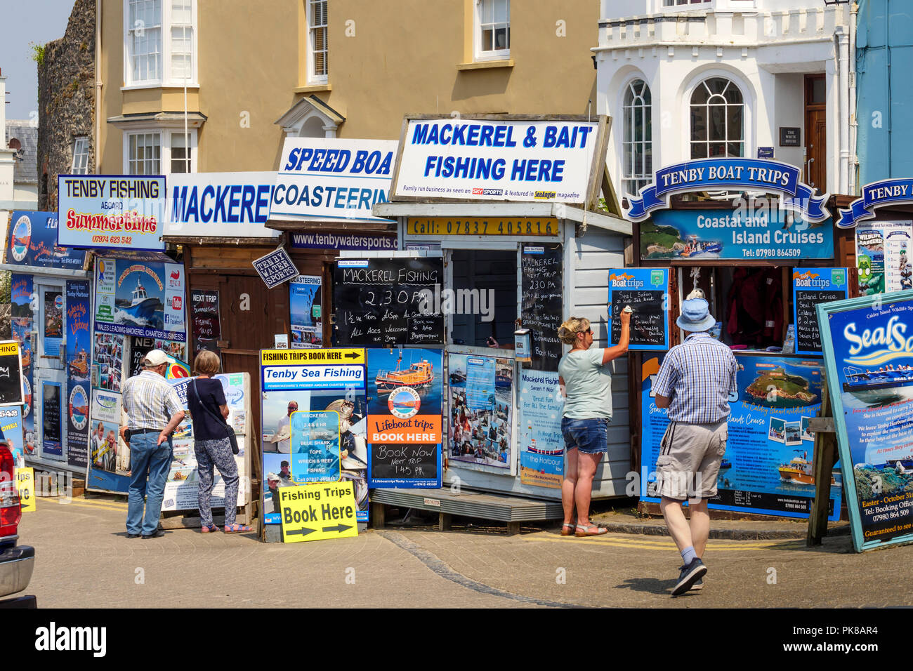 Réservation de voyages de pêche Tenby, Pembrokeshire Wales Banque D'Images