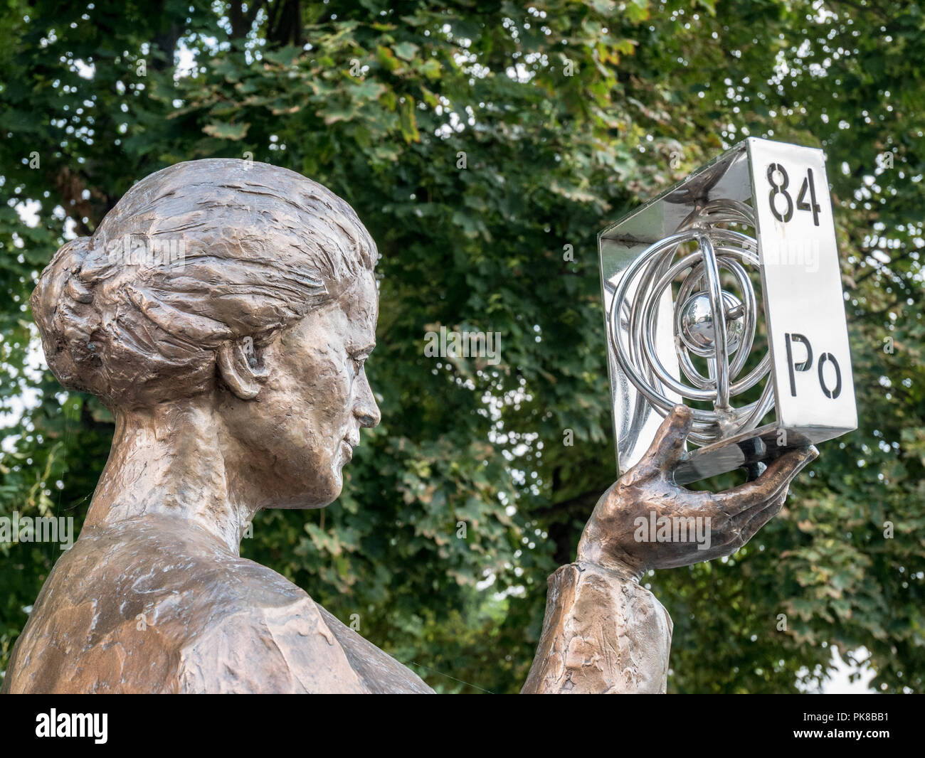 Monument à Maria Skłodowska Curie, nouvelle ville, Varsovie, Pologne Banque D'Images