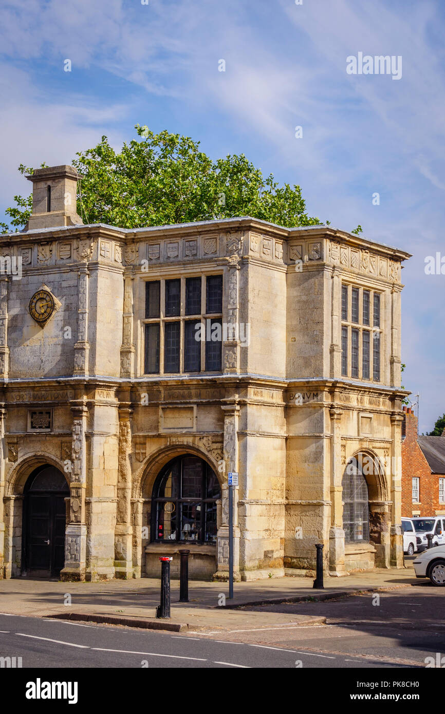 Ancienne Bibliothèque Market House Building Rothwell Kettering Northamptonshire Angleterre East Midlands Banque D'Images