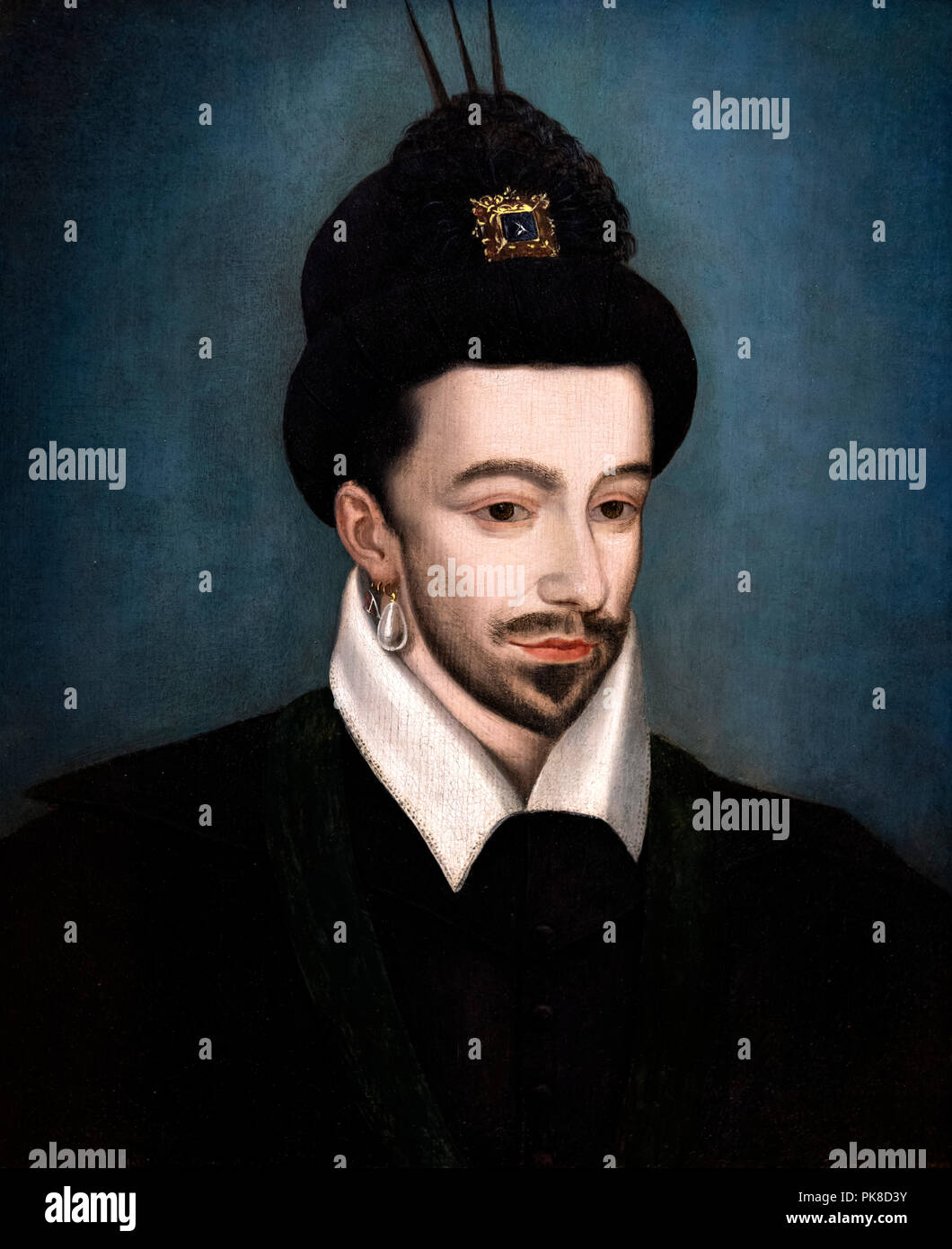 Le roi Henri III de France (1551-1589), anonyme, huile sur bois Banque D'Images
