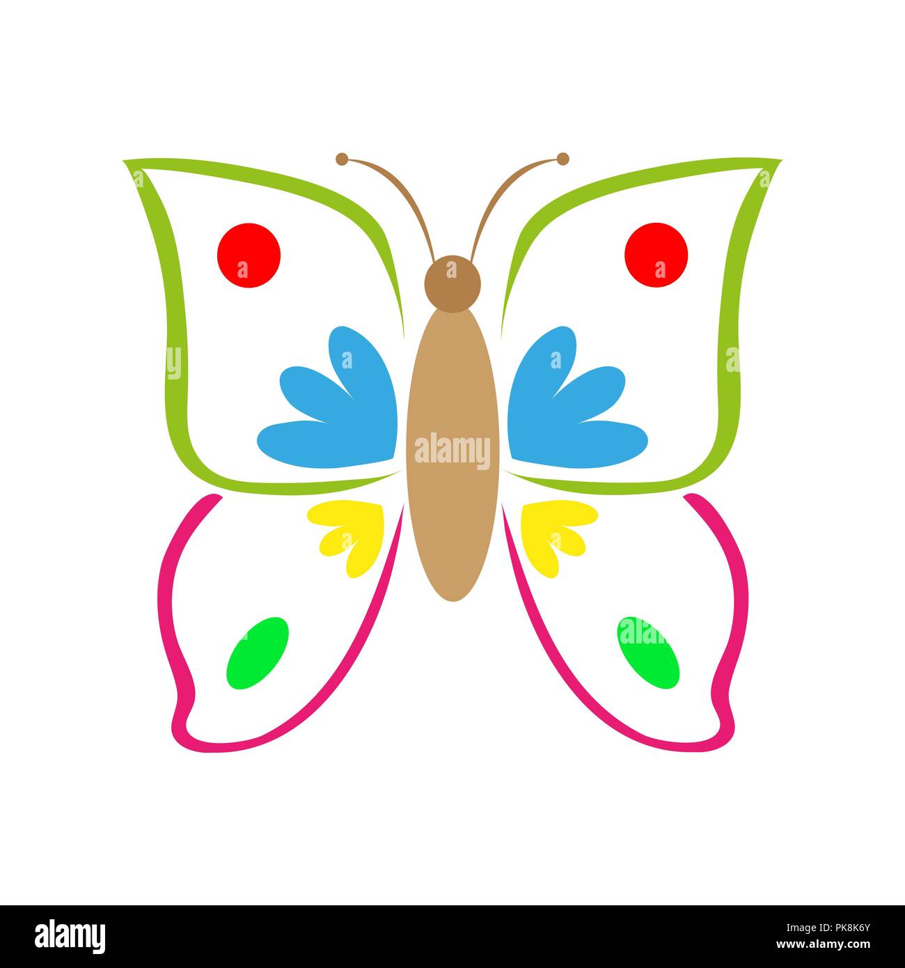 Papillon coloré multicolore Illustration de Vecteur