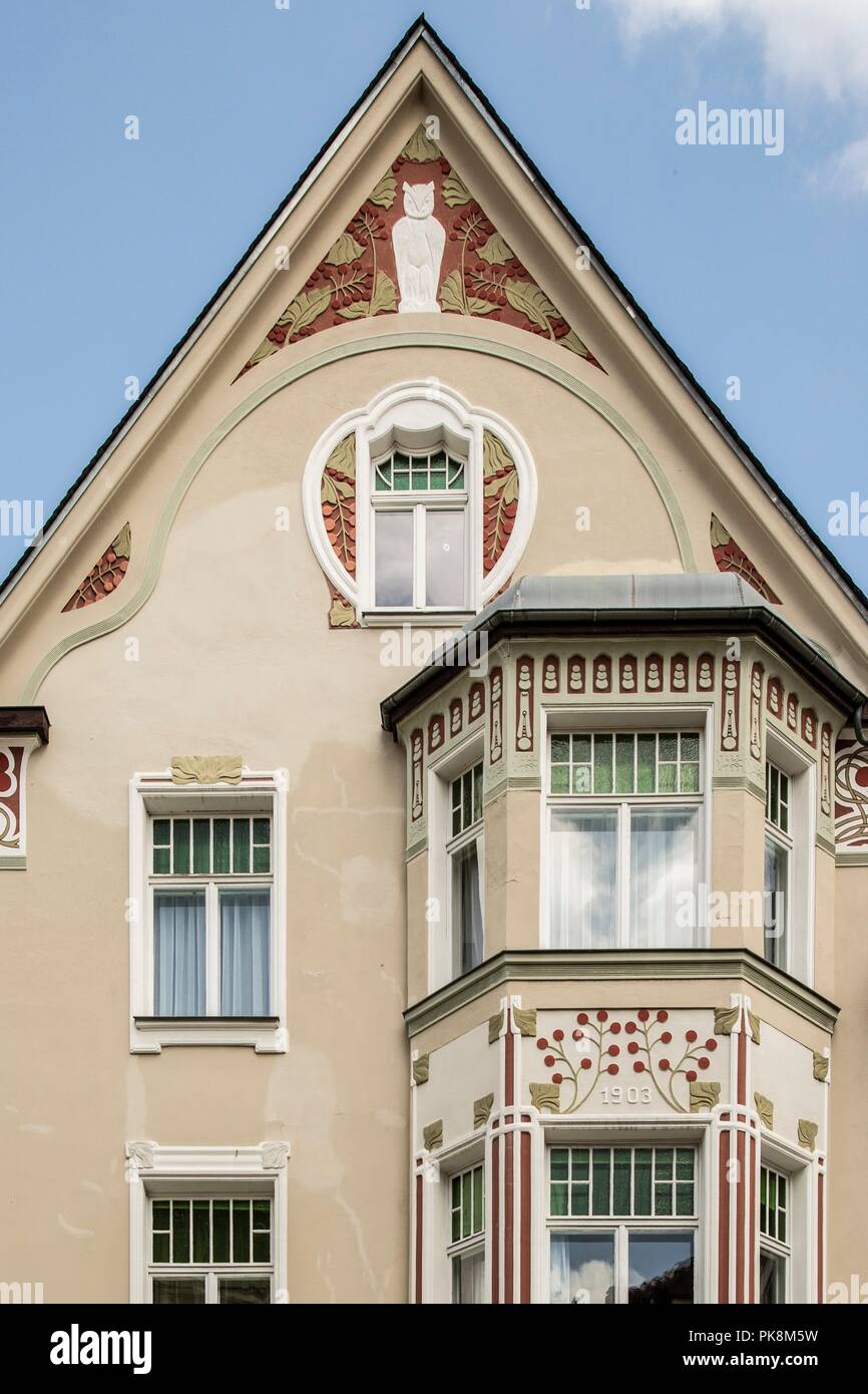 Maison Jugenstil, Cranachstrasse 12, Weimar, Allemagne, (1905), 2018. Artiste : Alan John Ainsworth. Banque D'Images