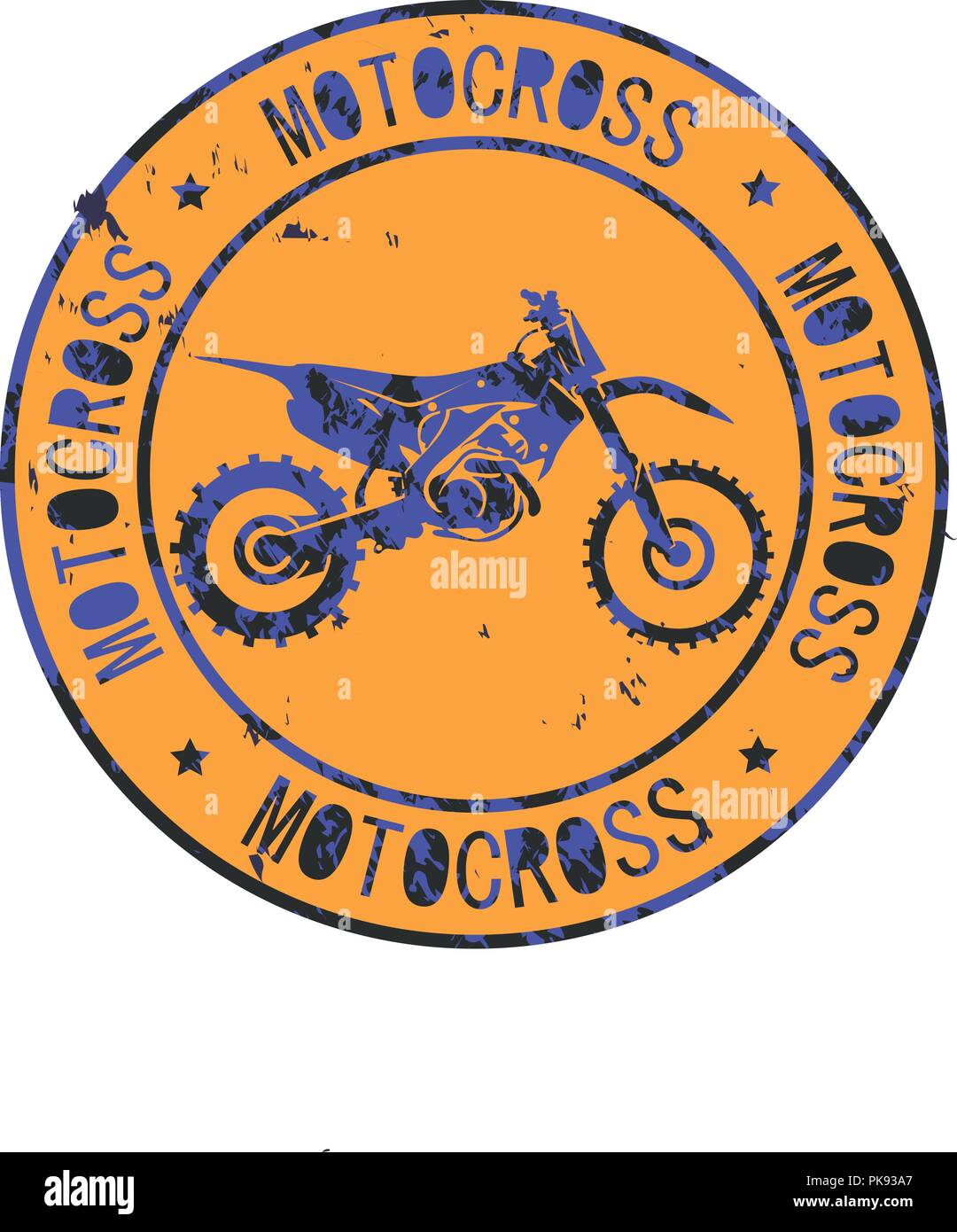 L'icône club Motocross stamp Imprimer logo design Illustration de Vecteur
