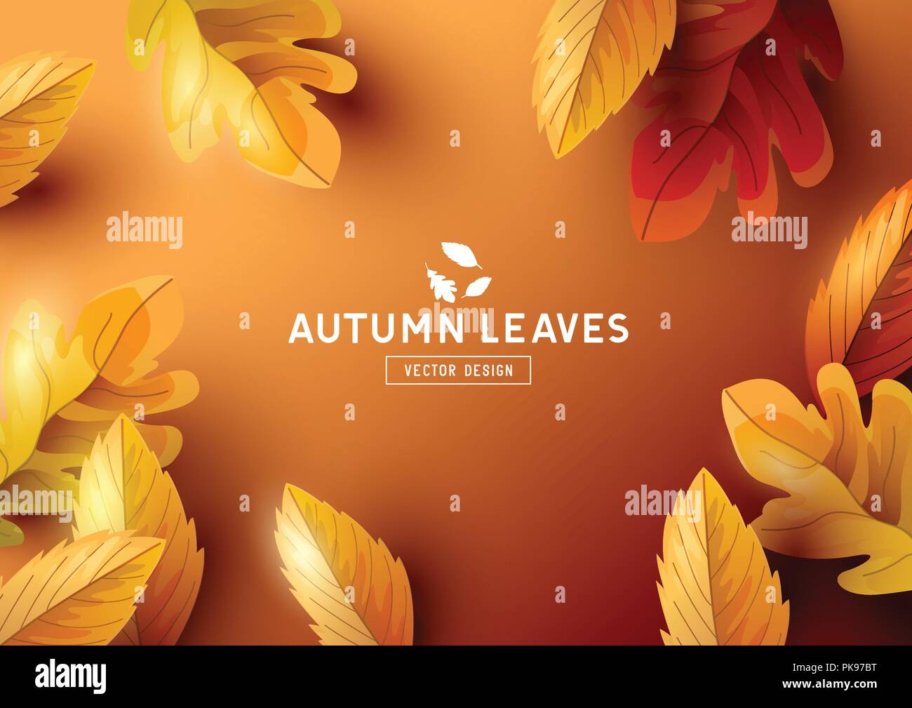 La saison d'automne avec les feuilles d'automne tombant en arrière-plan et de place pour le texte. Vector illustration Illustration de Vecteur