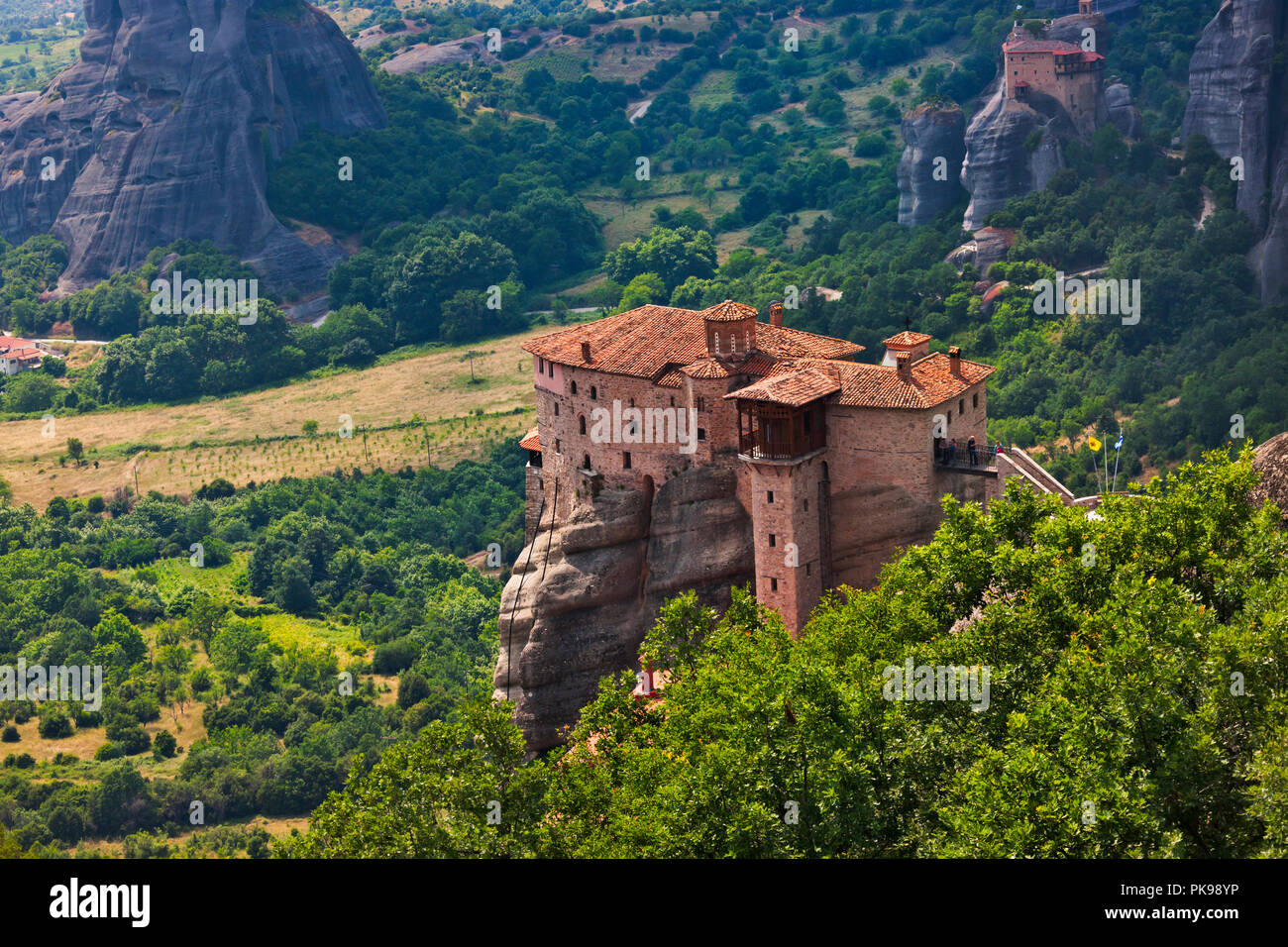 Monastère de Roussanou, Météores, Grèce (site du patrimoine mondial de l'UNESCO) Banque D'Images