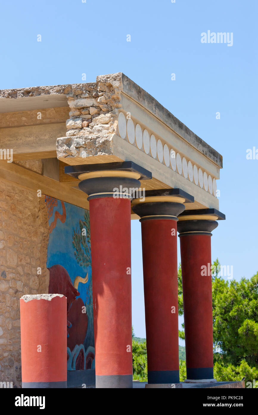 Le Palais Minoen de Knossos, Crète, Grèce Banque D'Images