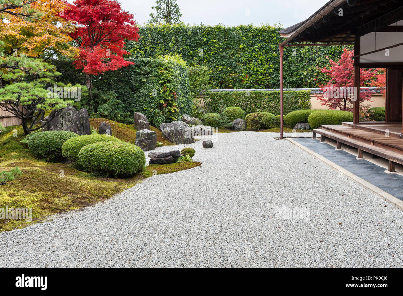 Temple Daitoku-ji, Kyoto, Japon. Les jardins de Korin-dans temple zen, fondée en 1520. Le jardin représente un paysage chinois idéalisée Banque D'Images