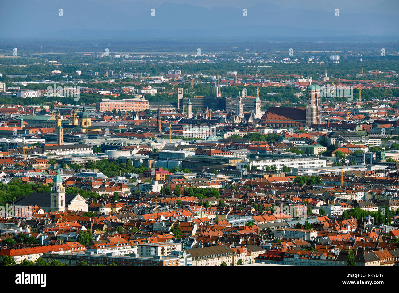 Vue aérienne de Munich. Munich, Bavière, Allemagne Banque D'Images
