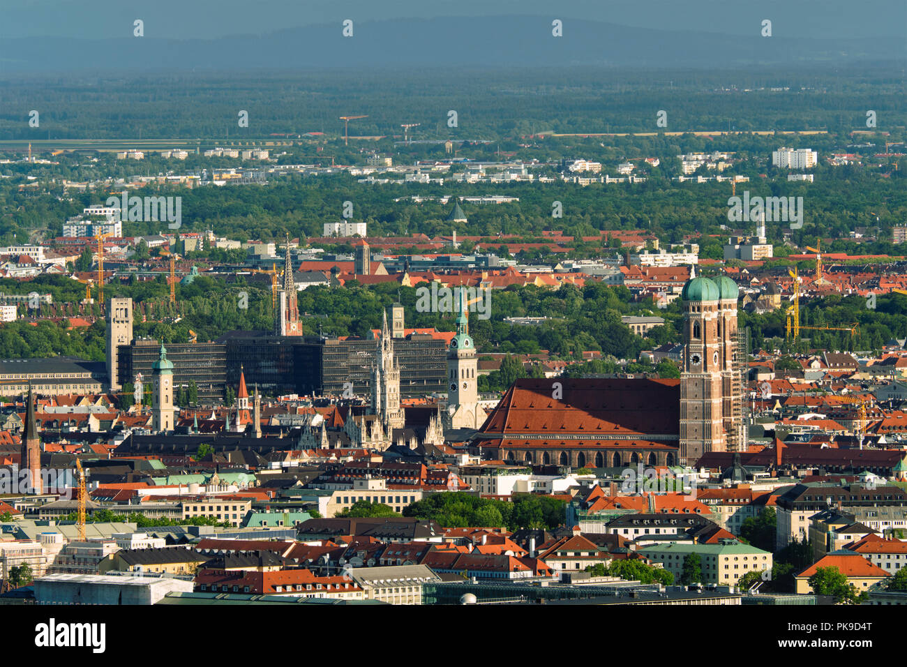 Vue aérienne de Munich. Munich, Bavière, Allemagne Banque D'Images