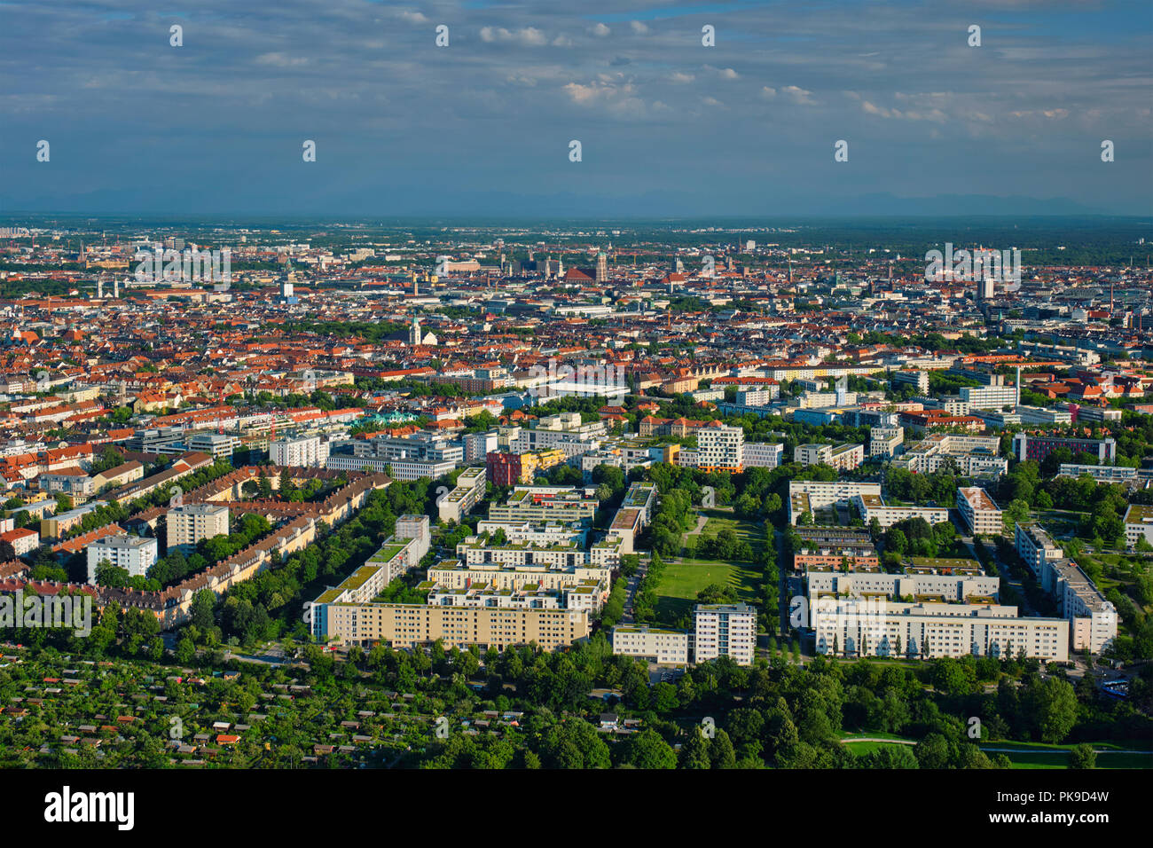 Vue aérienne de Munich. Munich, Bavière, Allemagne Banque D'Images