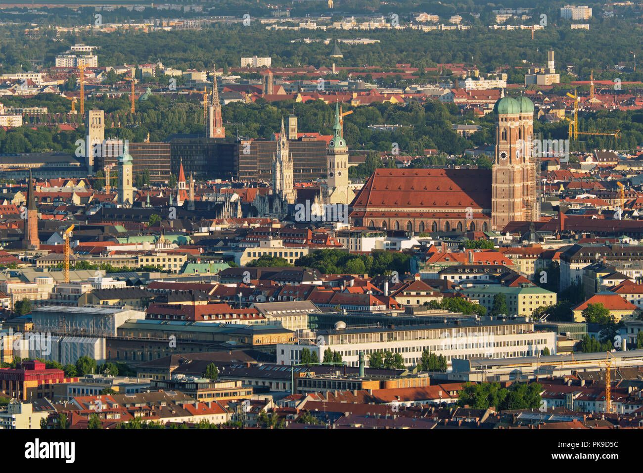 Vue aérienne de Munich. Munich, Bavière, Allemagne Banque D'Images