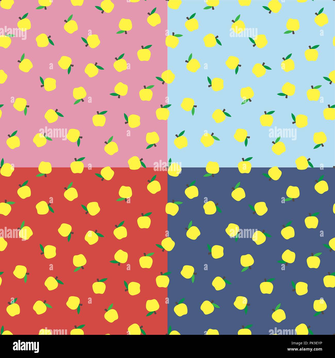 Arrière-plan transparent jaune avec les pommes. Arrière-plan de saison d'automne, à l'école. Apple pour le design. Illustration de Vecteur