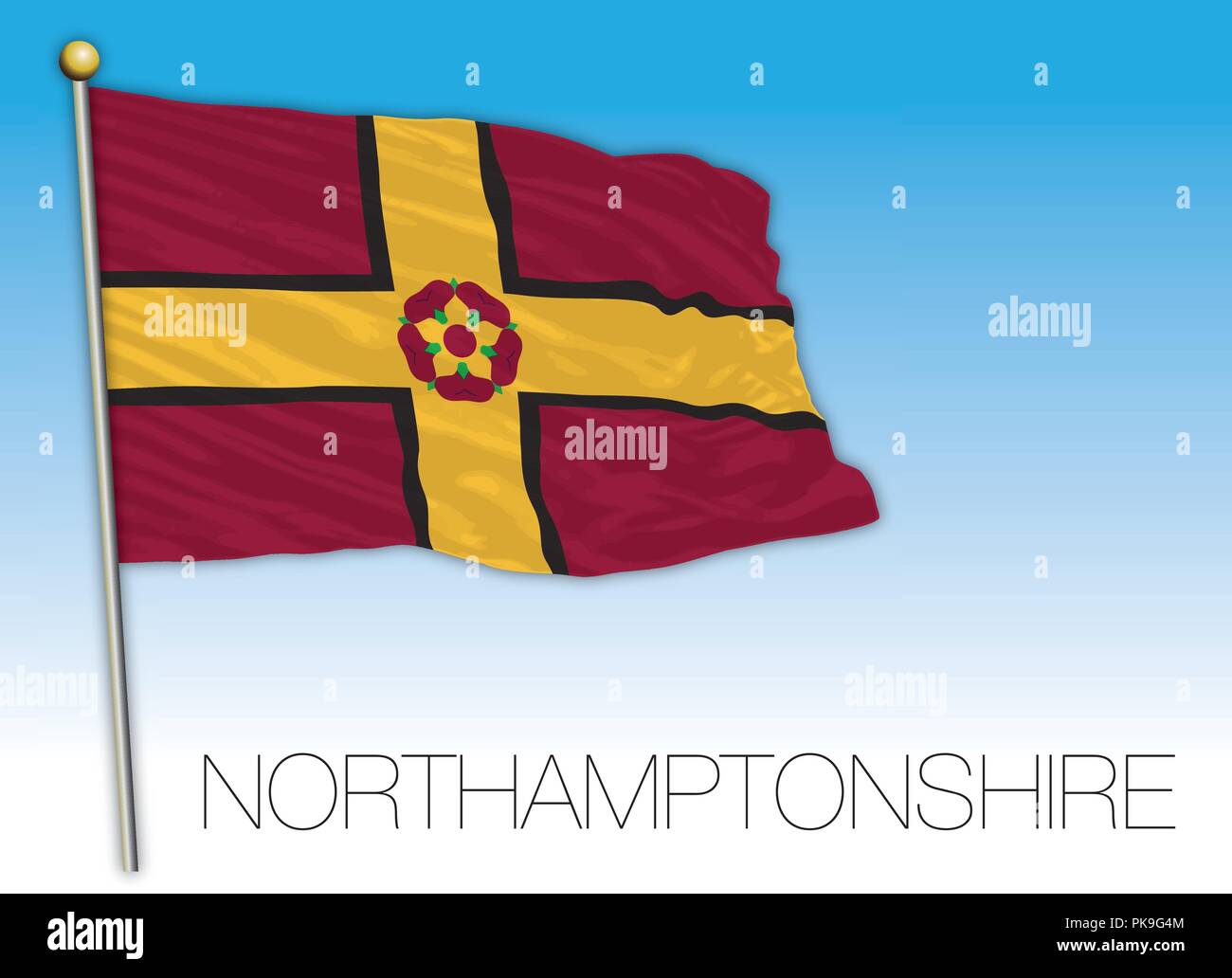 Drapeau du Northamptonshire, Royaume-Uni, vector illustration Illustration de Vecteur