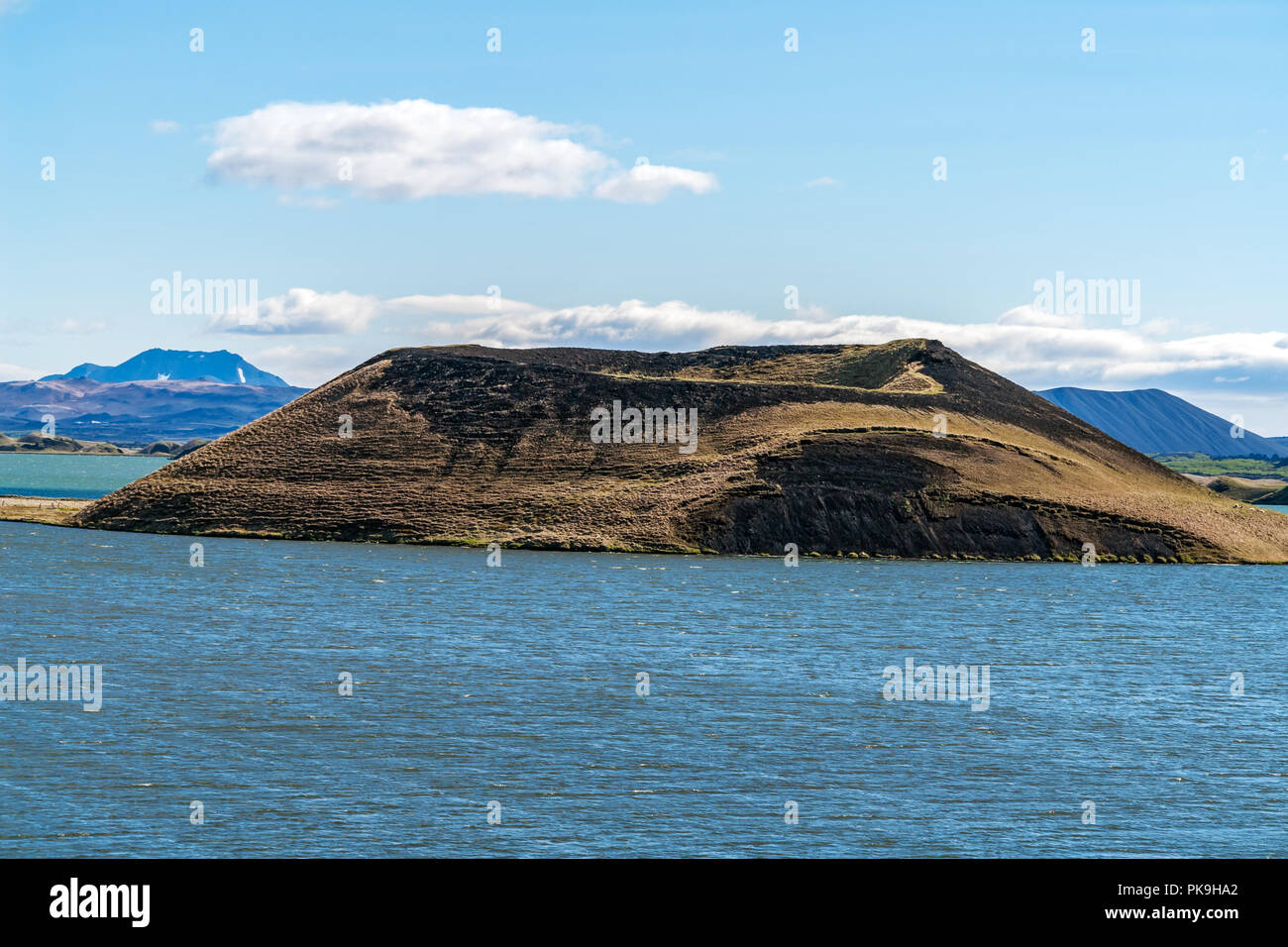 Skutustadagigar pseudo-cratères dans la région du lac Myvatn - Islande Banque D'Images
