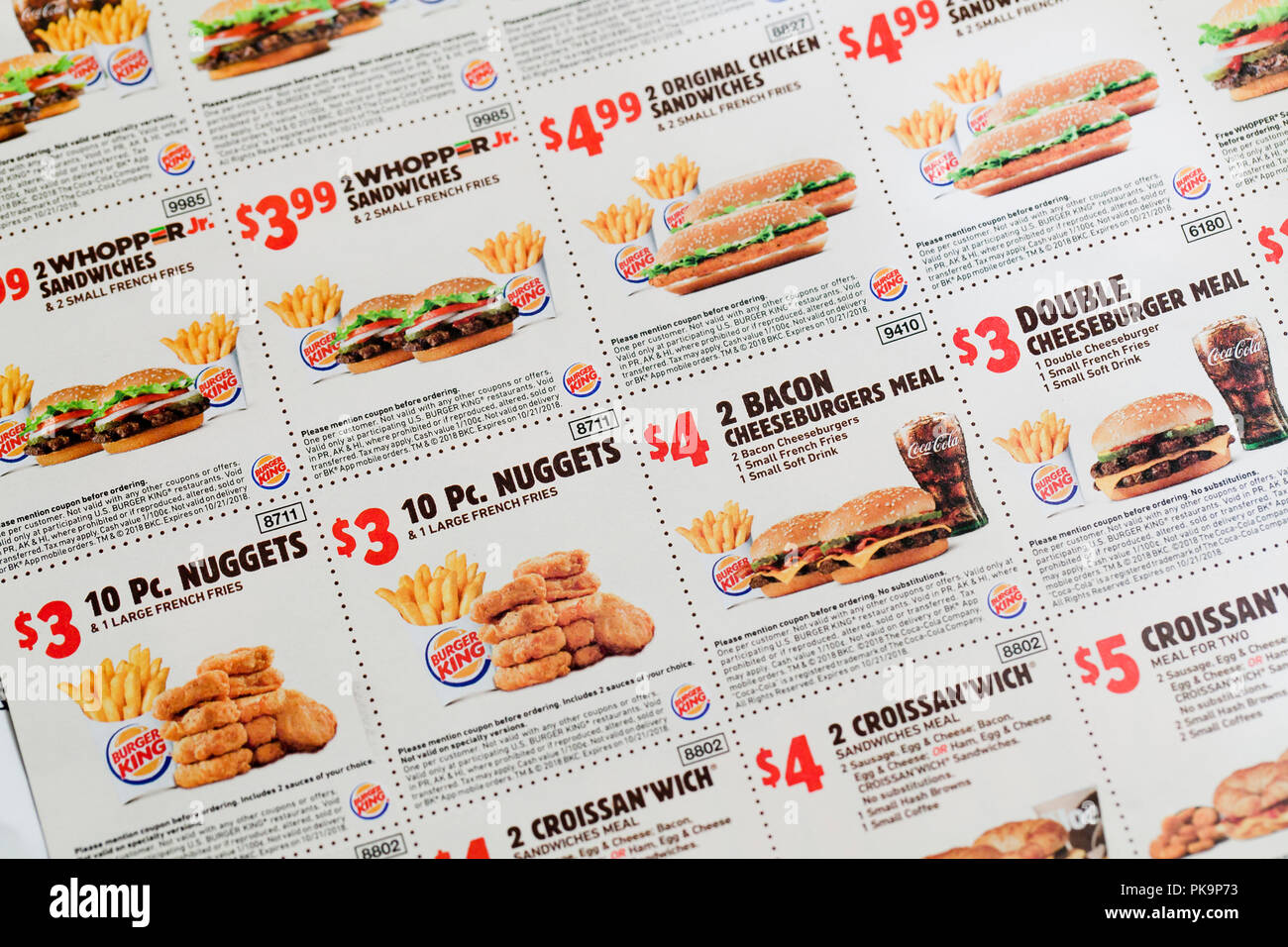 Burger King (fast food coupons coupon) - USA Photo Stock - Alamy