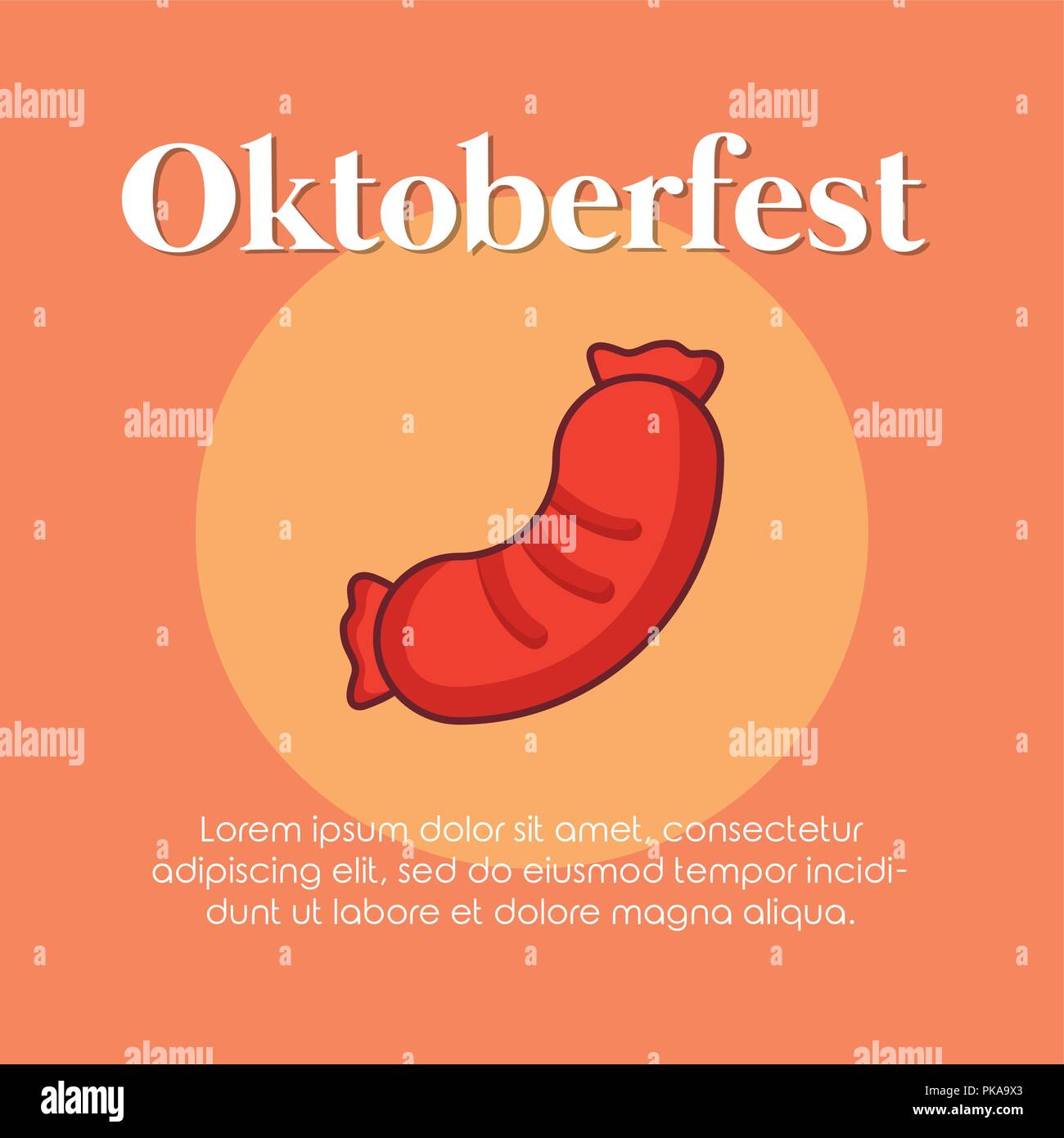 Étiquette avec saucisses Oktoberfest vector illustration design Illustration de Vecteur