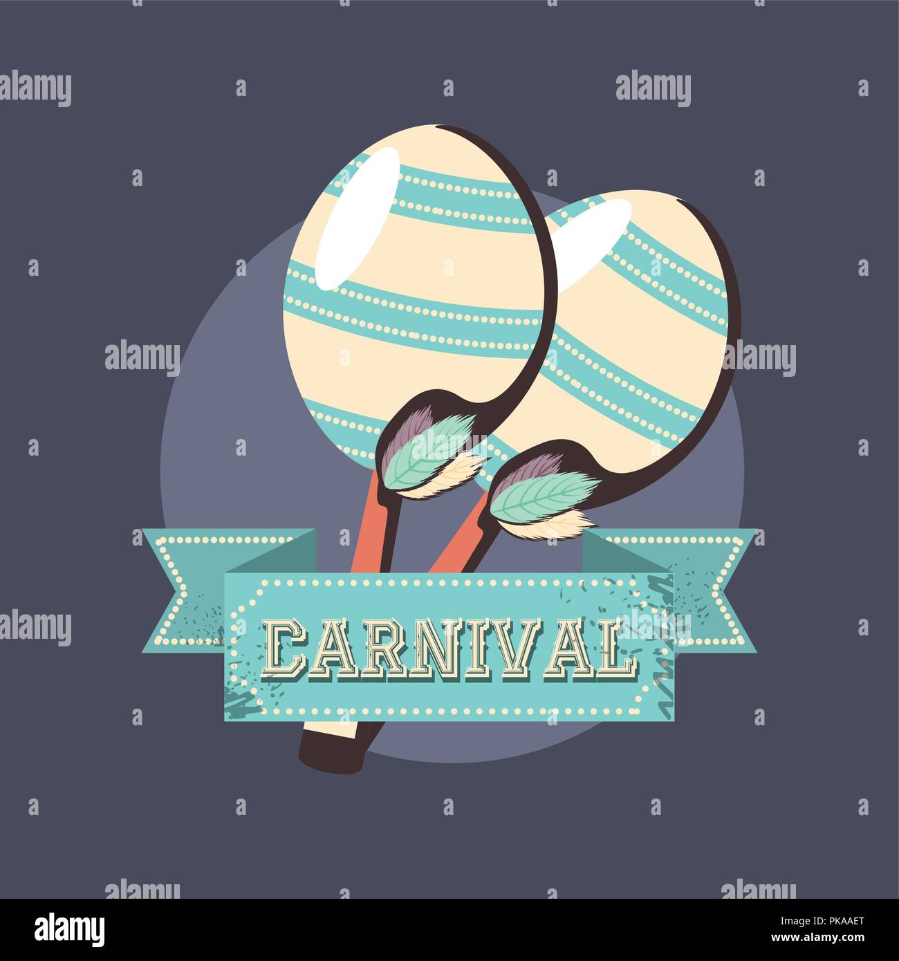 Musique instrument maracas de carnaval retro vector illustration Image ...