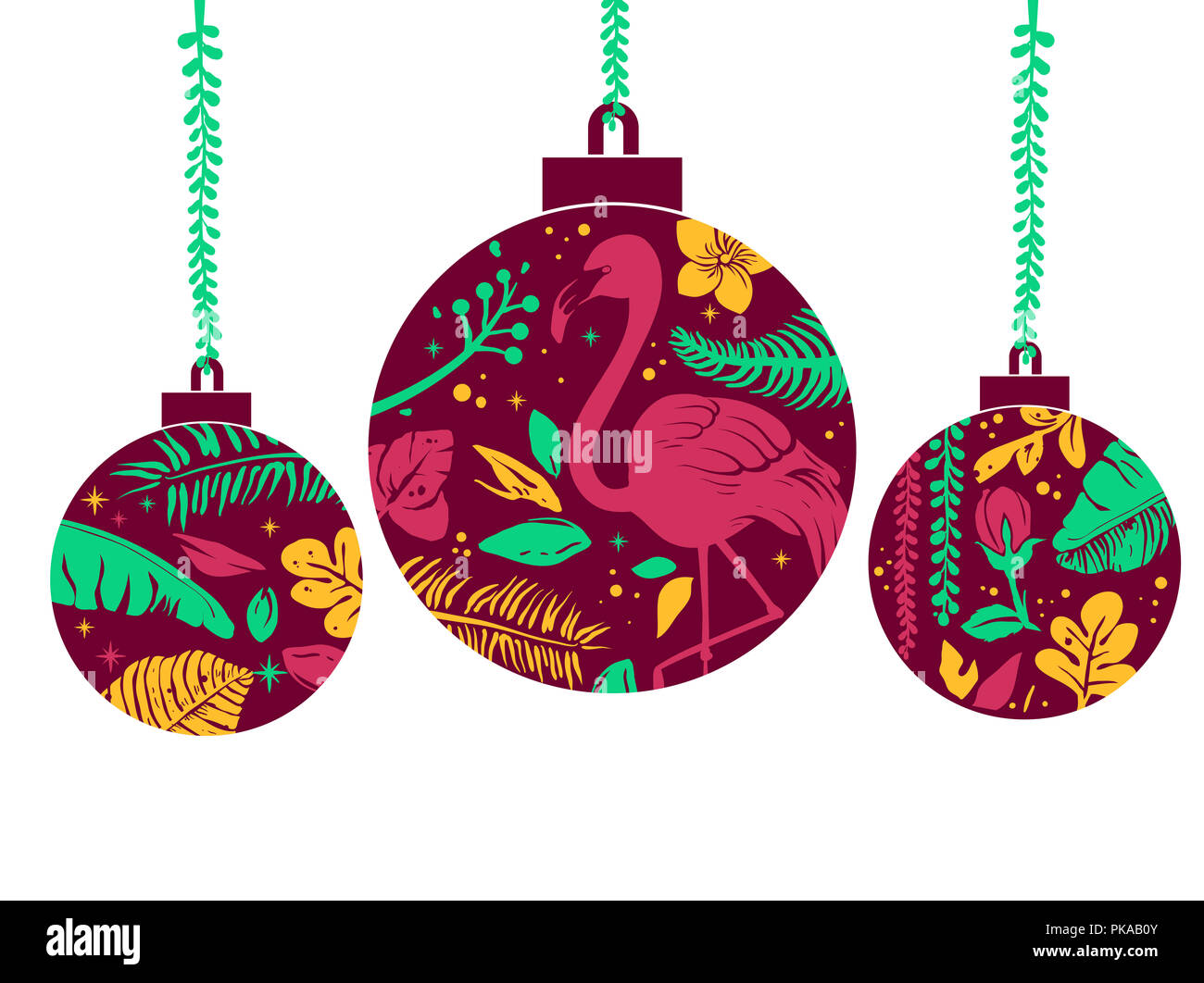 Illustration Du Thème Tropical Pochoir Boule De Noël Avec