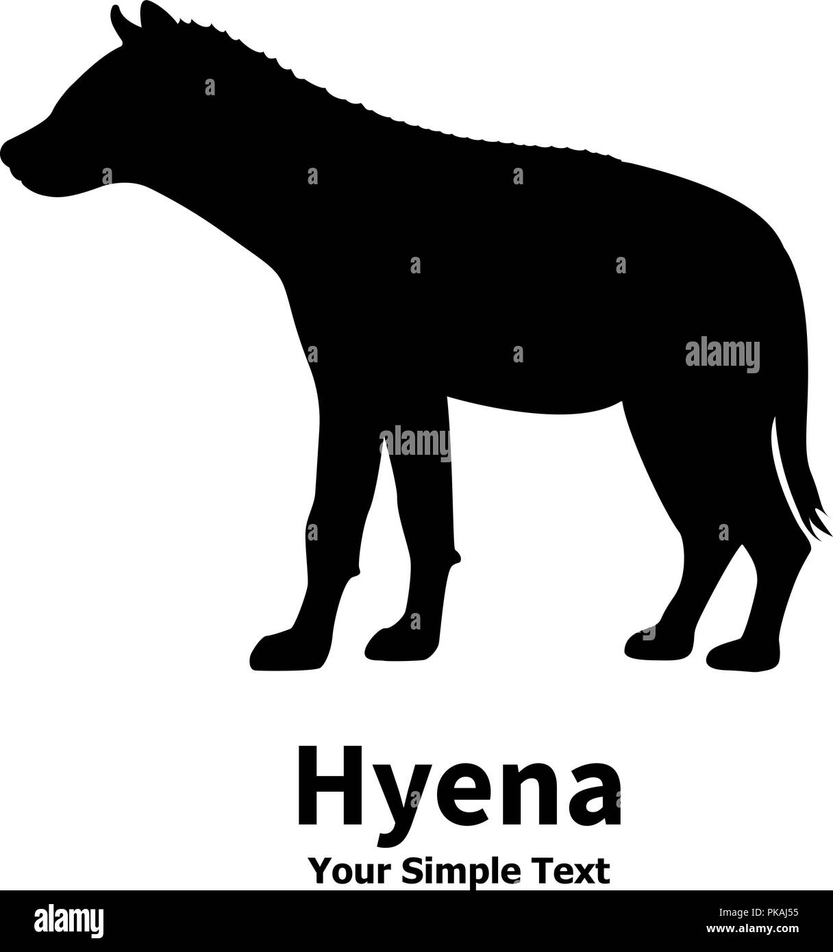 Vector illustration silhouette hyène Illustration de Vecteur