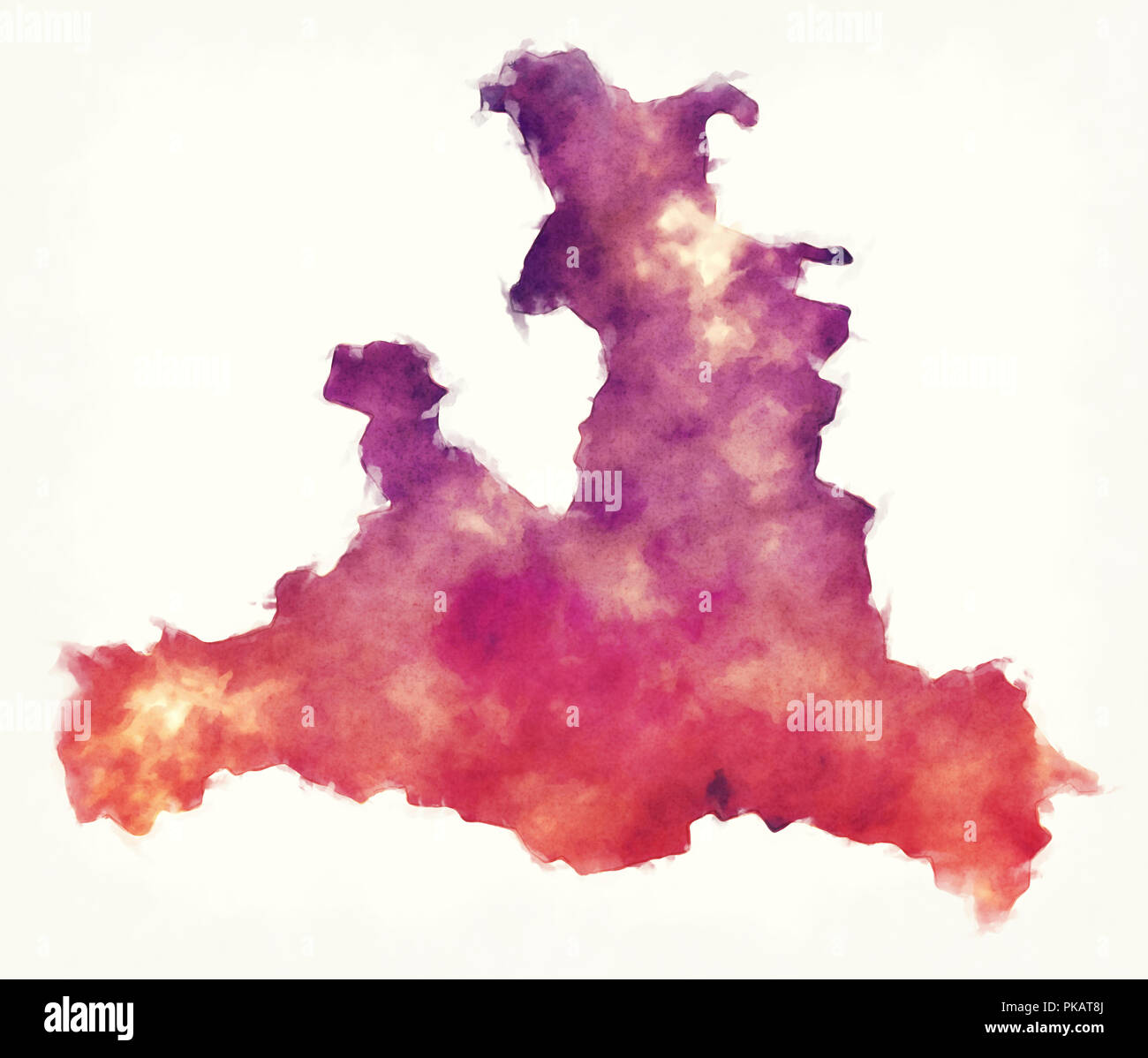 L'état fédéral de Salzbourg aquarelle site de l'Autriche devant un fond blanc Banque D'Images L'état fédéral de Salzbourg aquarelle site de l'Autriche devant un fond blanc Banque D'Images