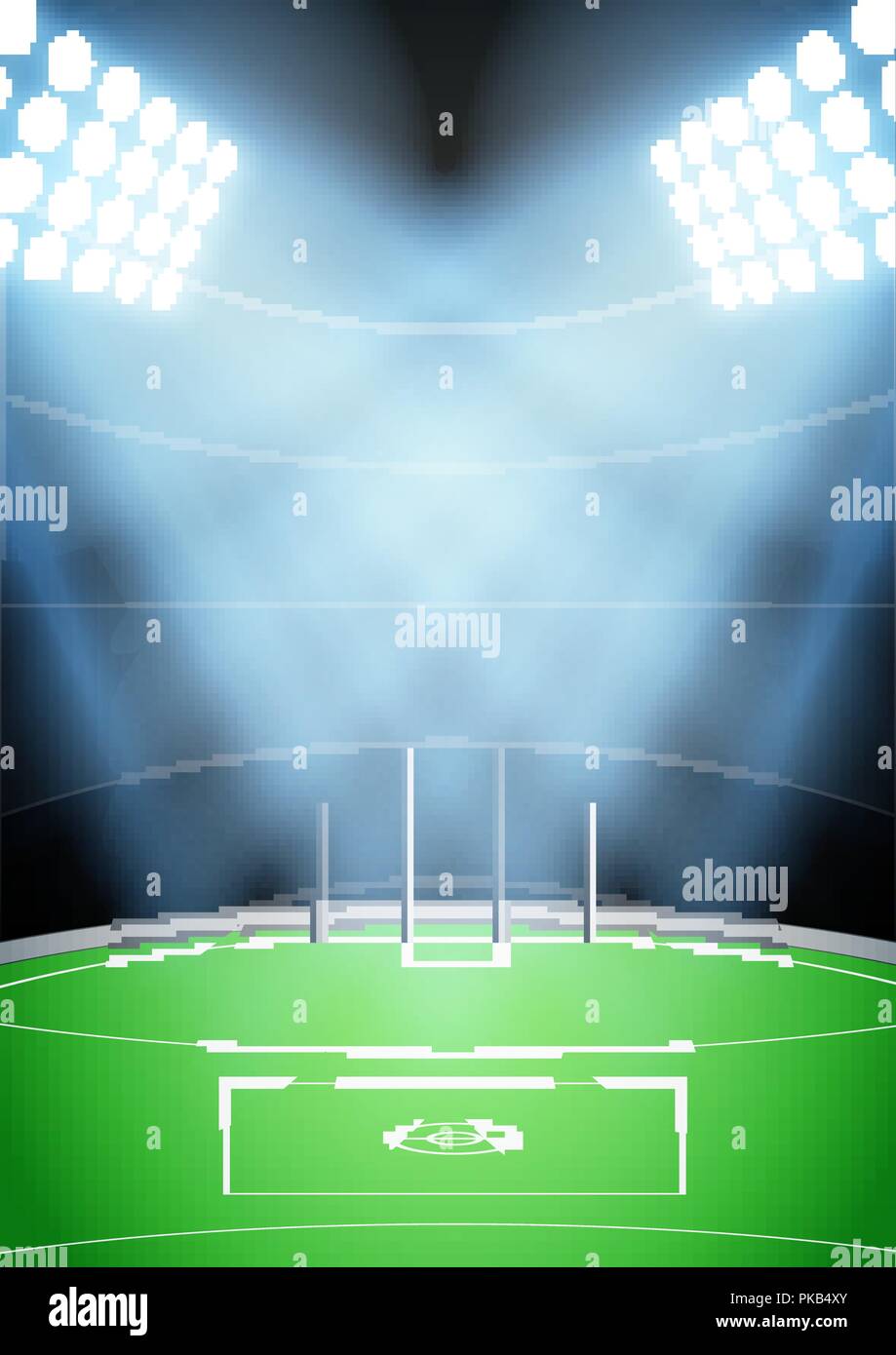Arrière-plan de stade de football australien Illustration de Vecteur