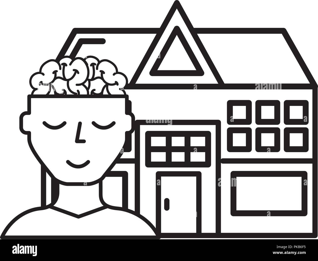 Portrait de l'hôpital psychiatrique du cerveau vecteur santé