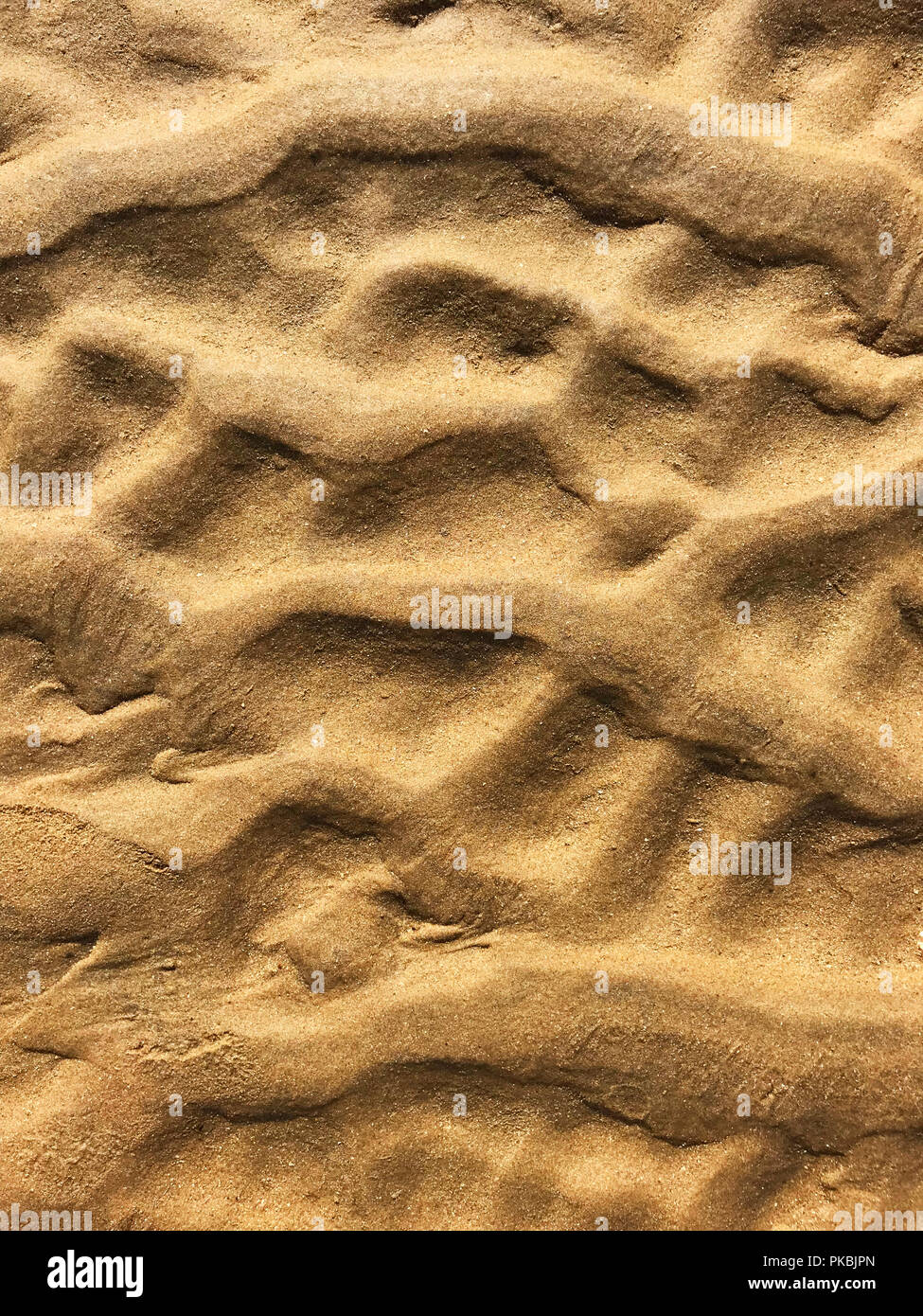 Traces d'eau sur le sable, la mer, l'été, macro Banque D'Images