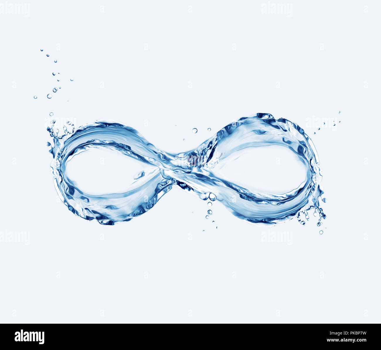 Symbole de l'infini de l'eau avec des bulles autour. Banque D'Images Symbole de l'infini de l'eau avec des bulles autour. Banque D'Images