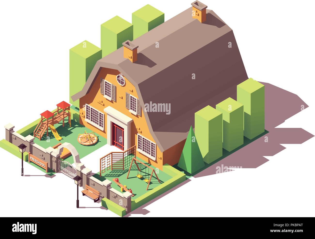 La maternelle isométrique vectoriel Illustration de Vecteur