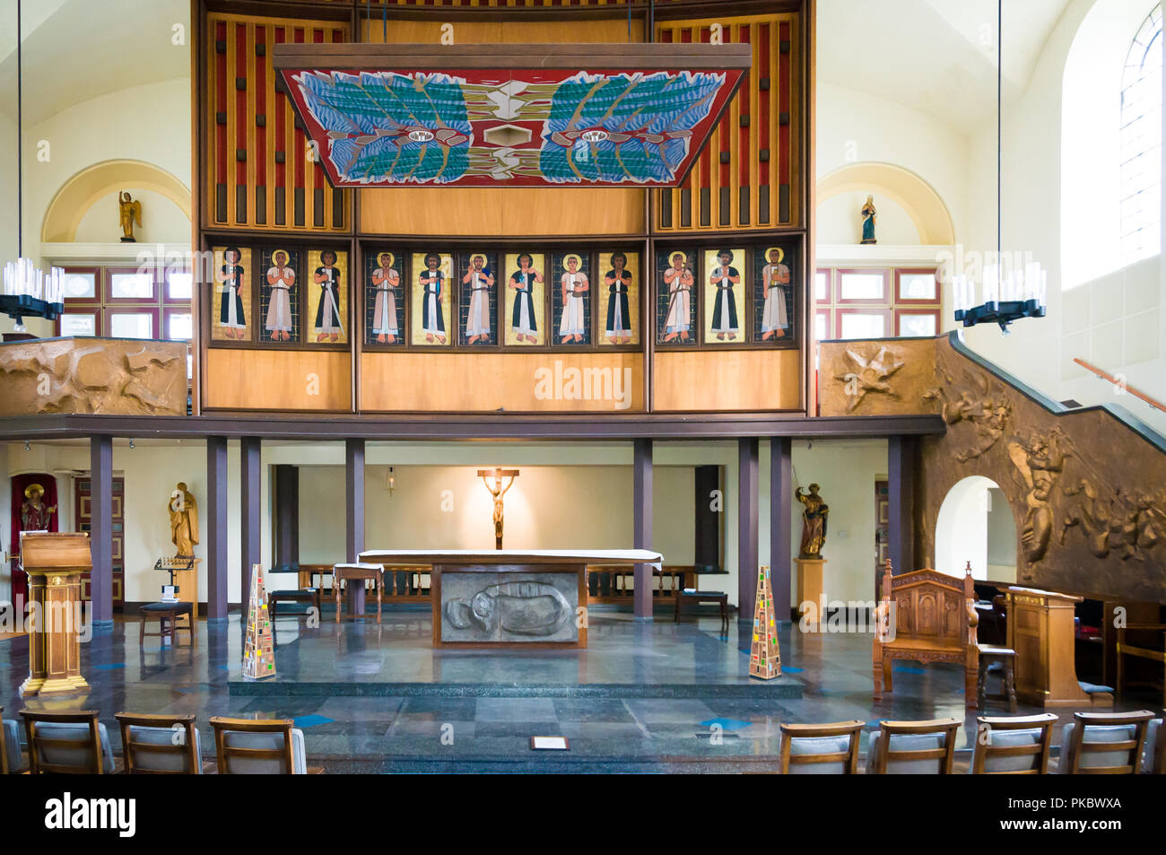 L'autel et l'intérieur de l'église St-Matthieu, Bethnal Green Banque D'Images
