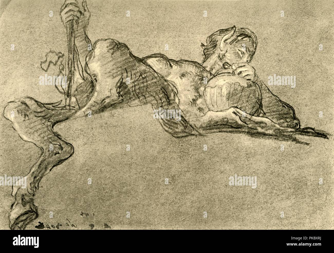 'Satyr avec cruche de vin', c1761, (1928). Artiste : Giovanni Battista Tiepolo. Banque D'Images