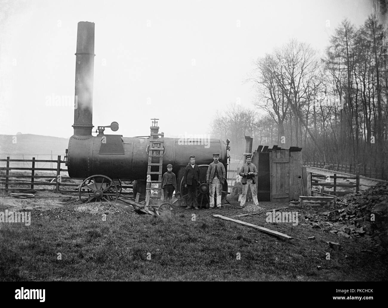 Travailleurs de la construction sur la Great Central Railway, Charwelton, Northamptonshire, 1900. Artiste : Alfred Newton & Sons. Banque D'Images