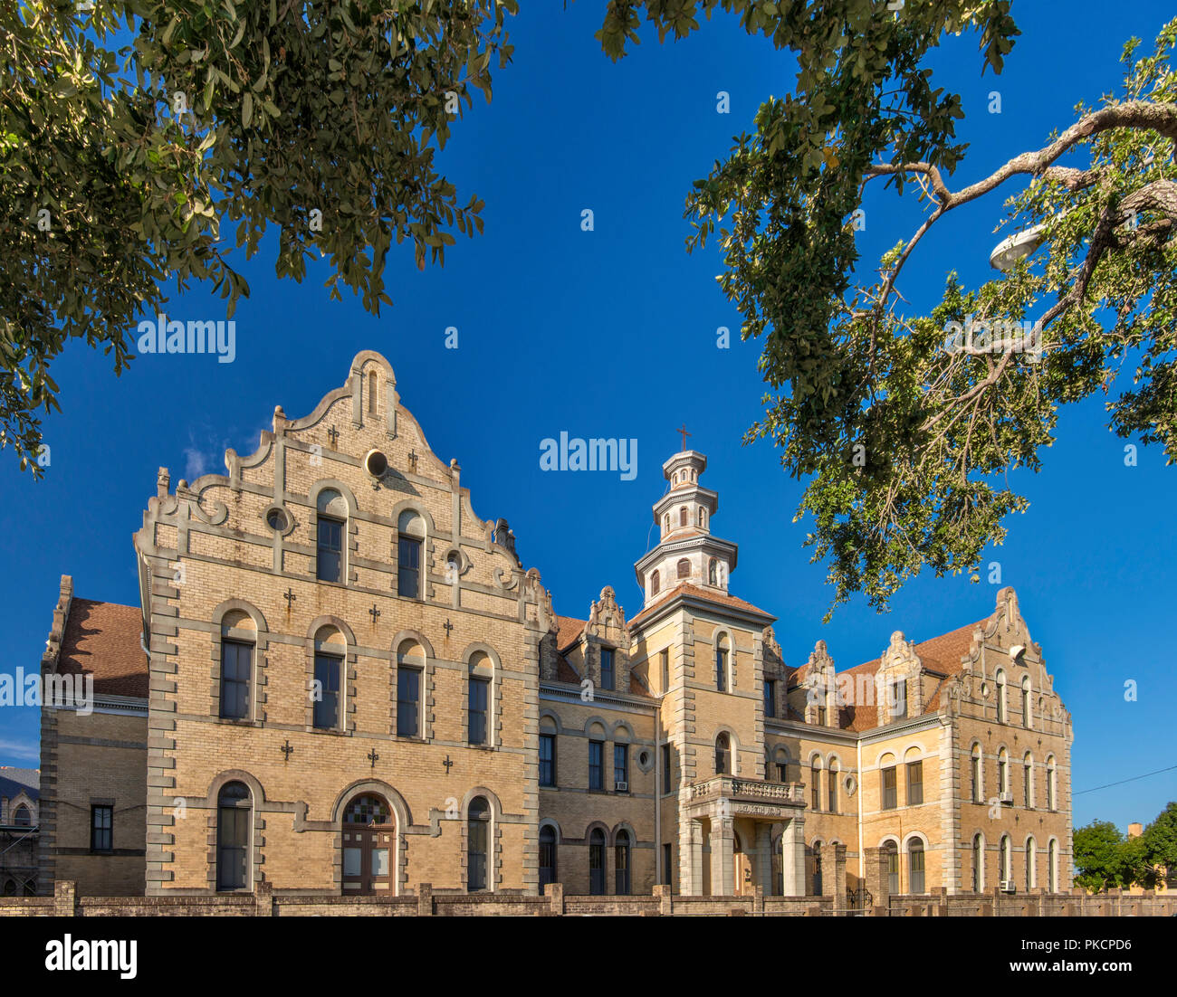 Vieux Nazareth Academy, construit en 1904, l'école de catégorie, à De Leon Plaza, Victoria, Texas, États-Unis Banque D'Images