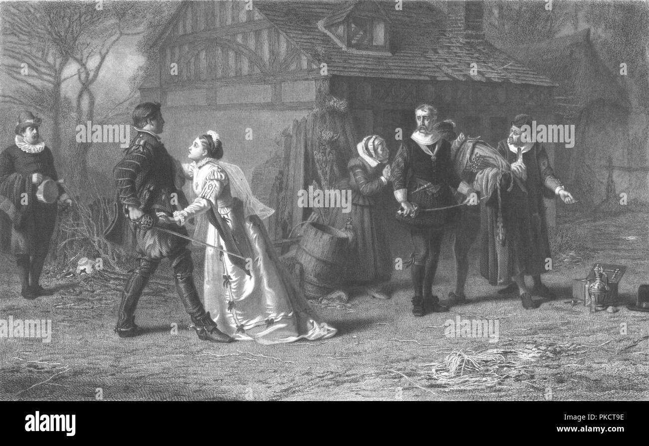 Le duel "interrompue", c1886. Artiste : Herbert K Bourne. Banque D'Images
