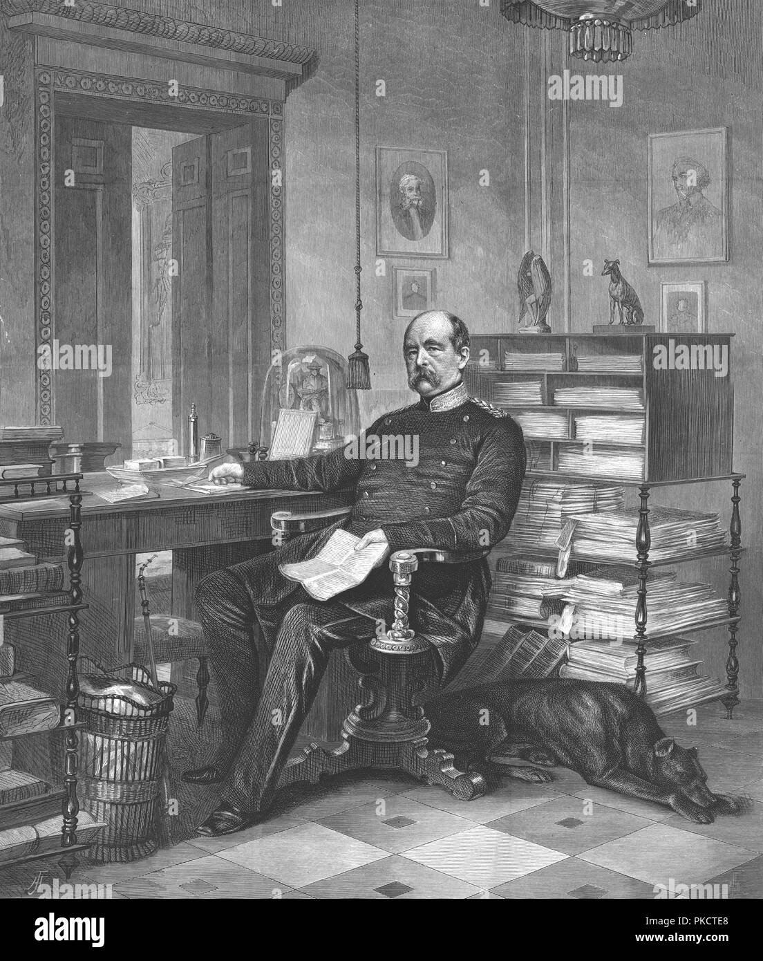 'Prince Bismarck dans son étude', 1875. Artiste : Inconnu. Banque D'Images