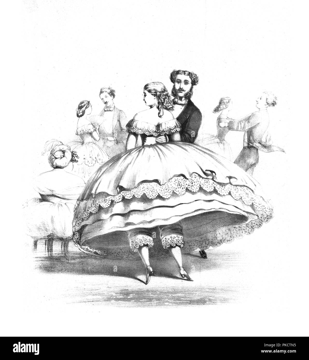 Crinoline "dans la salle de bal', c1859. Artiste : CJ Culliford. Banque D'Images