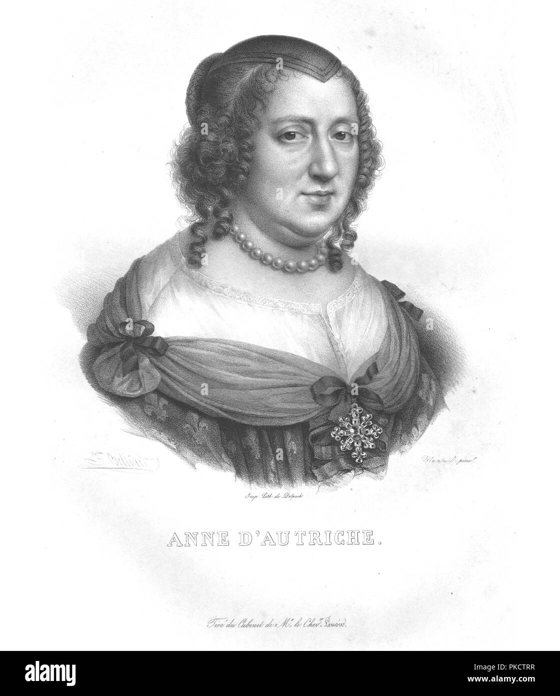 Anne d'Autriche, (c1820-1840). Organisateur : ZÃ©phirin FÃ©lix Jean Marius Belliard. Banque D'Images