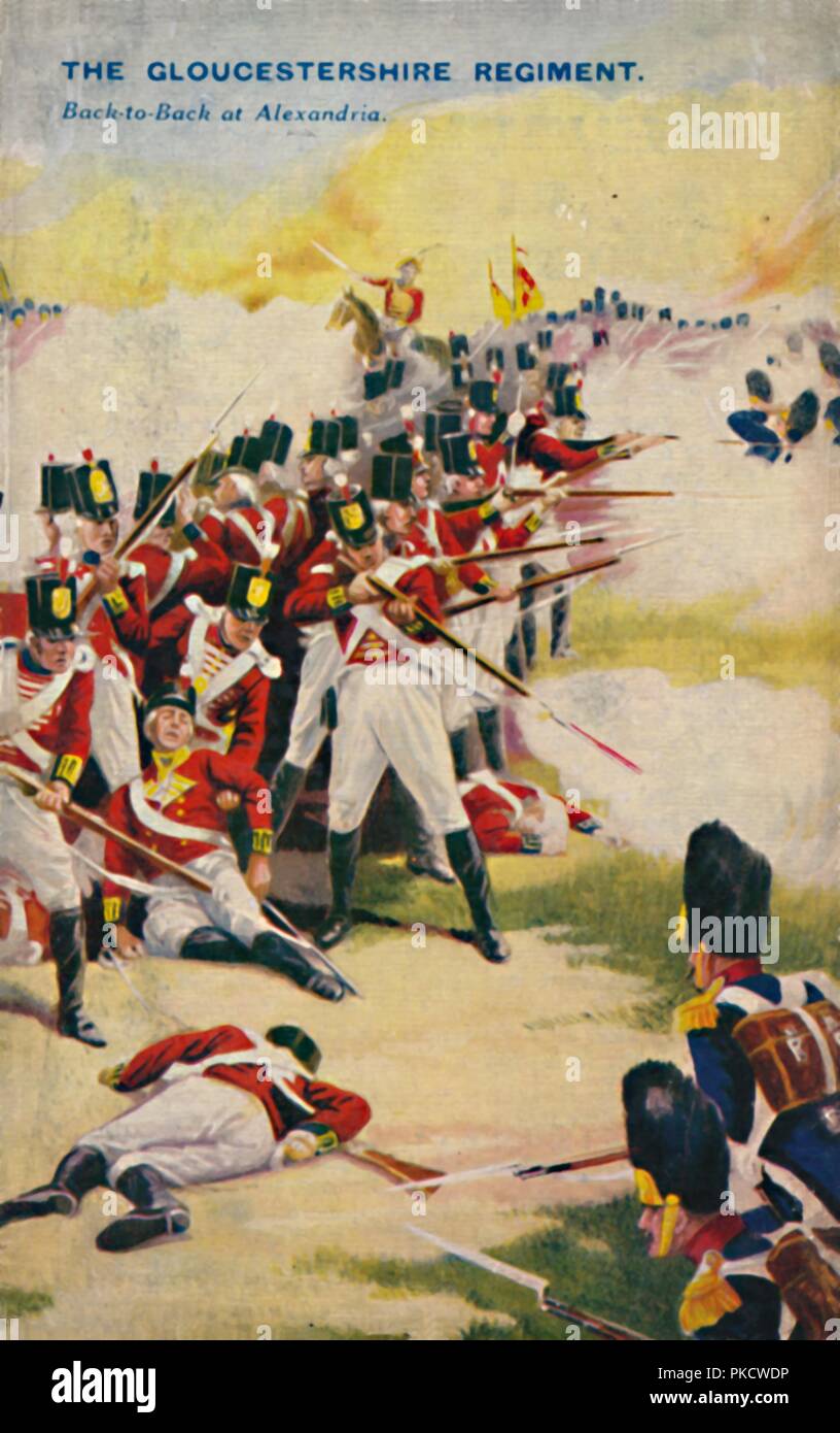 'Le Gloucestershire Regiment. Dos à Dos à Alexandria', 1801, (1939). Artiste : Inconnu. Banque D'Images