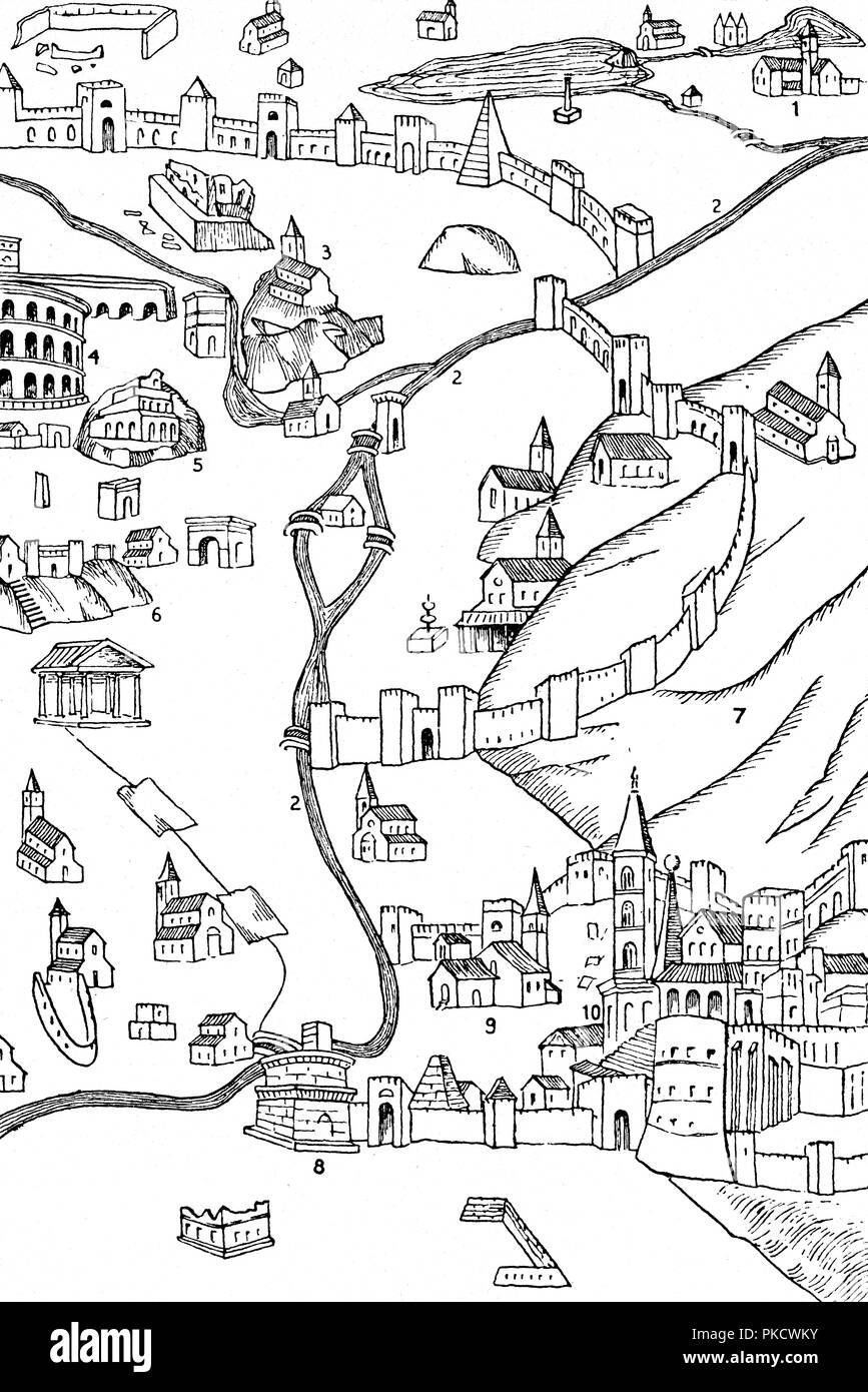 'Une partie de Rome. À partir d'un plan dessiné c.1475', (1935). Artiste : Inconnu. Banque D'Images