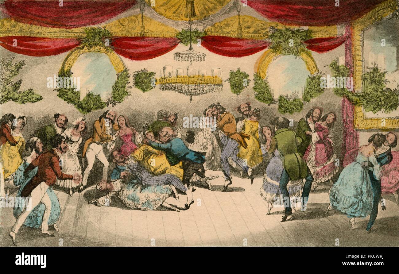 'Mr. Jorrocks fait un 'Faux Pas' à la Comtesse de Jackson's Ball', 1838. Artiste : Henry Thomas Alken. Banque D'Images