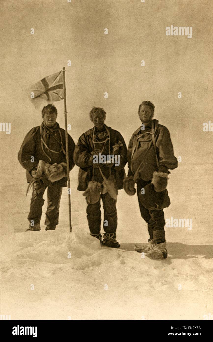 'L'équipe nord au pôle magnétique sud', 17 janvier 1909. Artiste : Inconnu. Banque D'Images