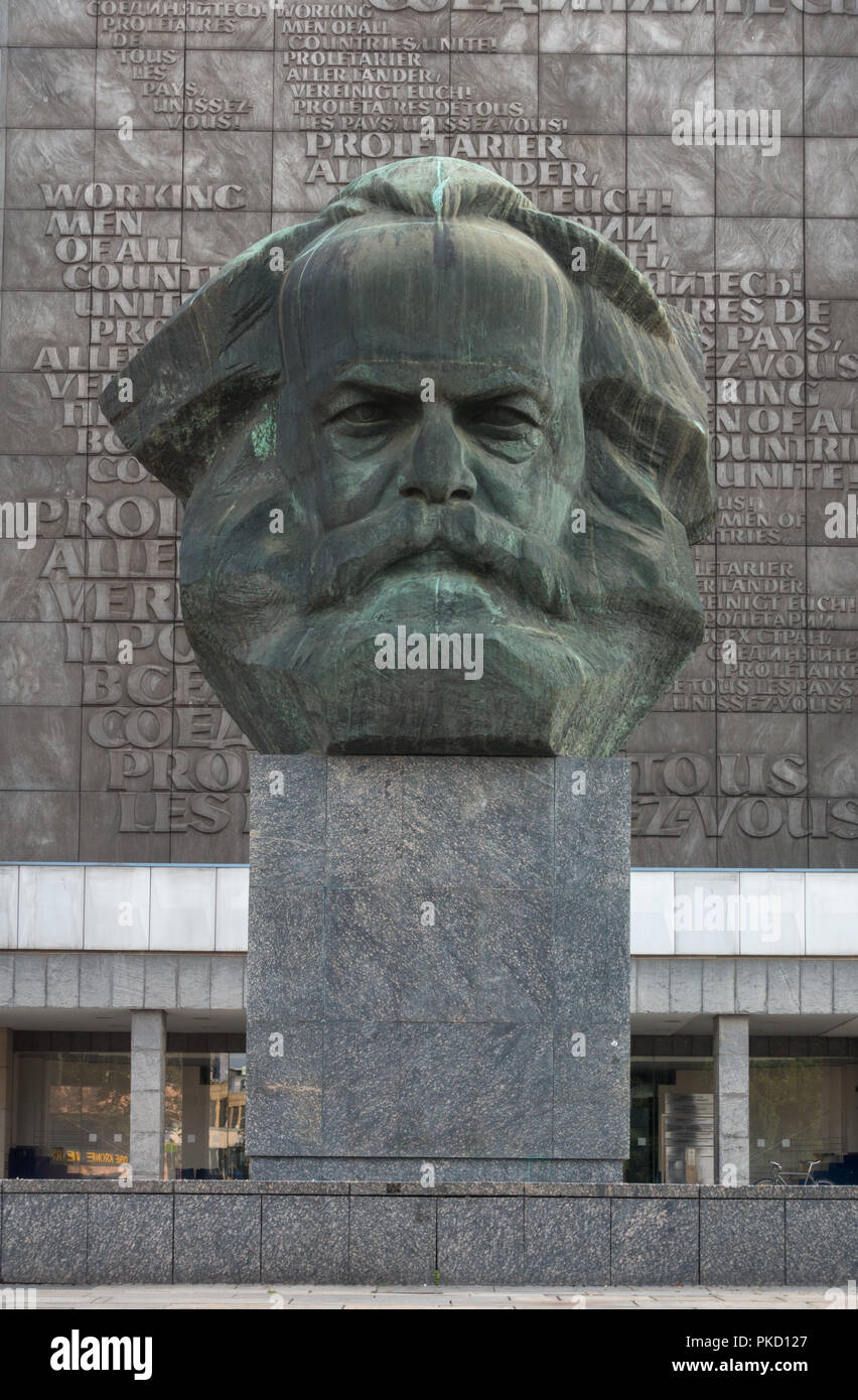 Karl Marx Monument à Chemnitz, Allemagne Banque D'Images